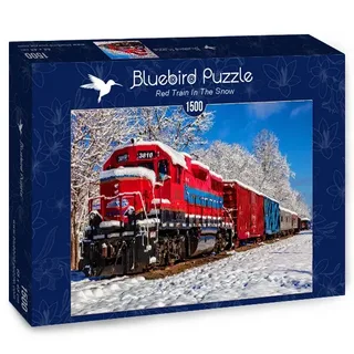Puzzle Red Train In The Snow - 1500 pièces van Bluebird Puzzle – doos 2 van 2