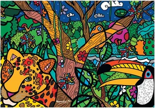 Puzzle Romero Britto - Amazon - 1000 pièces van Bluebird Puzzle – doos 1 van 2