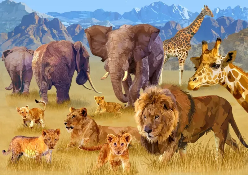 Puzzle Savannah Animals - 1500 pièces van Bluebird Puzzle – doos