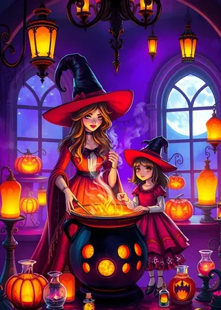 Puzzle Sortilèges et Citrouilles - 200 à 499 pièces van Bluebird Puzzle – doos 1 van 2