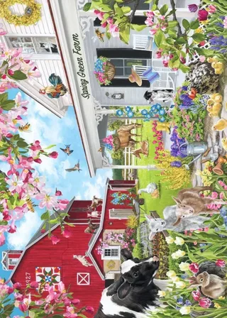 Puzzle Spring Green farm - 500 à 999 pièces from Bluebird Puzzle – box 1 of 2