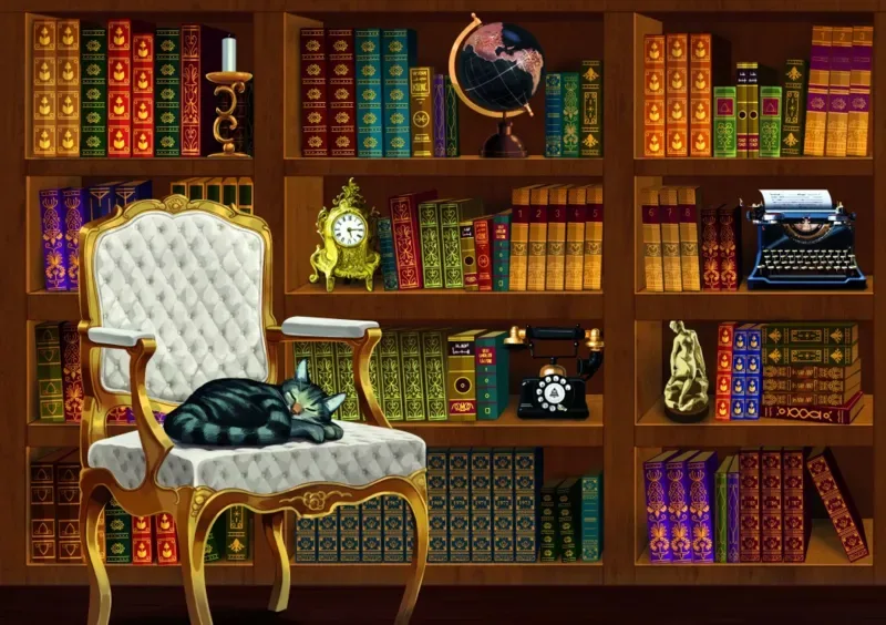 Puzzle The Vintage Library - 1000 pièces de Bluebird Puzzle – boîte