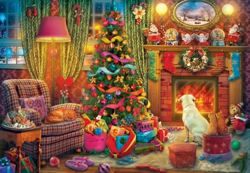 Puzzle Une Ambiance Chaleureuse pour Noël - 1000 pièces de Bluebird Puzzle – boîte 1 sur 2