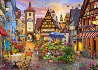 Puzzle Ville Bavaroise - 500 à 999 pièces van Bluebird Puzzle – doos 1 van 2
