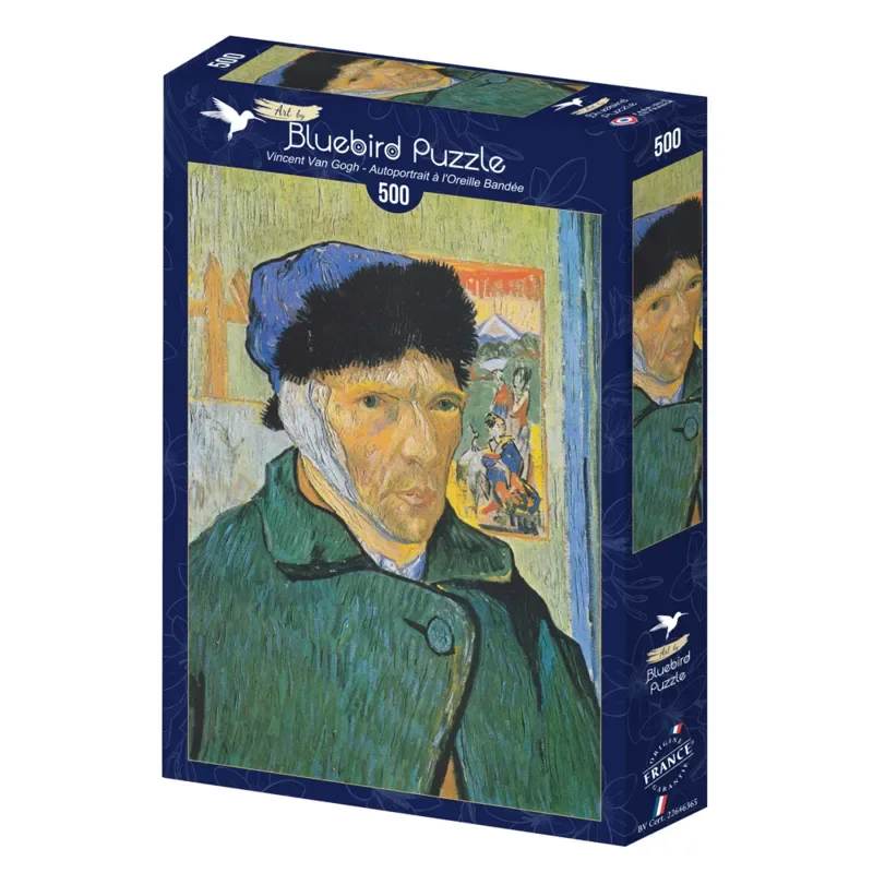 Puzzle Vincent Van Gogh - Autoportrait à l'Oreille Bandée - 500 à 999 pièces van Bluebird Puzzle – doos 2 van 2