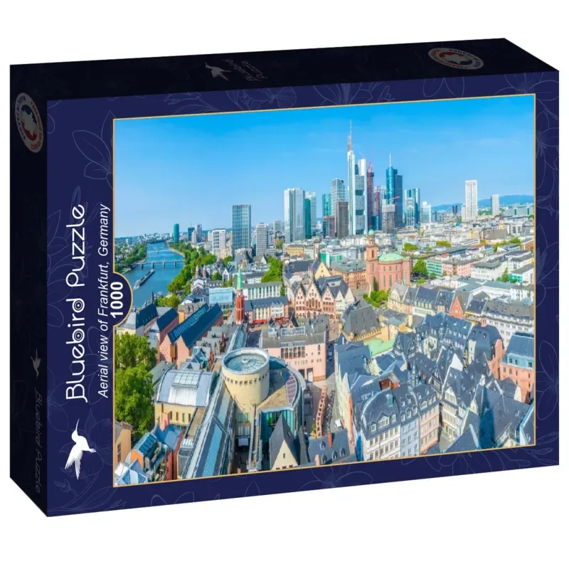 Puzzle Vue aérienne de Francfort, Allemagne - 1000 pièces von Bluebird Puzzle – Schachtel 2 von 2