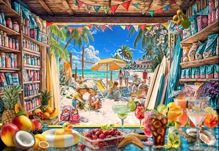 Puzzle Vue sur la Plage - 1000 pièces von Bluebird Puzzle – Schachtel 1 von 2