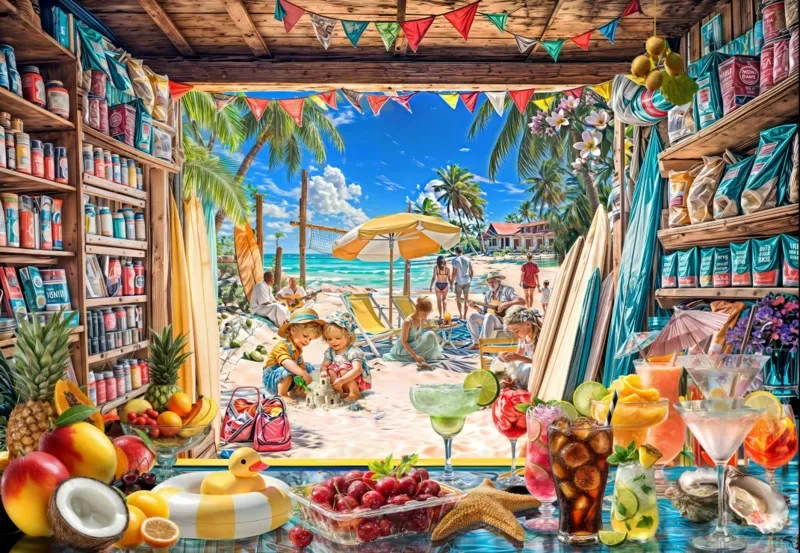 Puzzle Vue sur la Plage - 1000 pièces van Bluebird Puzzle – doos