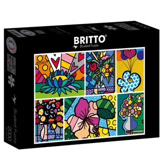 Romero Britto - Collage Flowers (2000) från Bluebird Puzzle – kartong 2 av 2