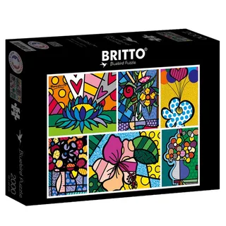 Romero Britto - Collage Flowers (2000) från Bluebird Puzzle – kartong 1 av 2