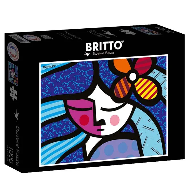Romero Britto - Girl with flower (1000) från Bluebird Puzzle – kartong