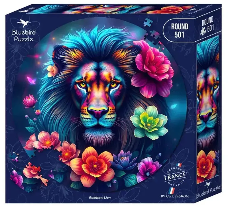 Round Puzzle - Rainbow Lion Puzzel 500 stukjes from Bluebird Puzzle – box 1 of 2