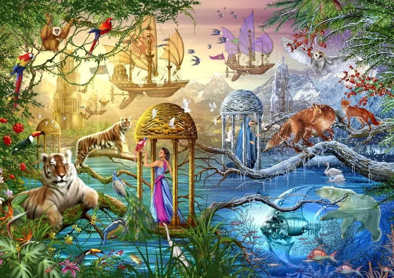 Shangri La Puzzel 1000 stukjes van Bluebird Puzzle, editie Meerkleurig – doos