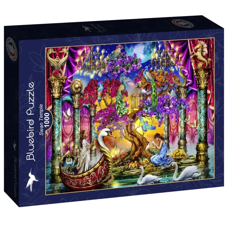 Swan Temple Puzzel 1000 Stukjes de Bluebird Puzzle, édition Bleu – boîte 2 sur 2