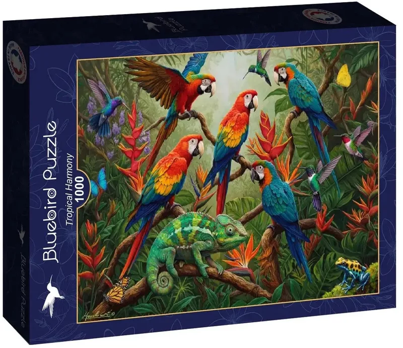Tropical Harmony Puzzel 1000 Stukjes de Bluebird Puzzle, édition Bleu – boîte