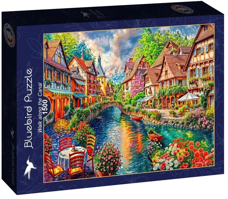 Walk along the Canal Puzzel 1500 Stukjes de Bluebird Puzzle, édition Bleu – boîte
