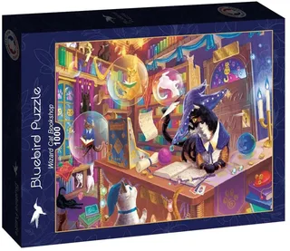 Wizard Cat Bookshop Puzzel 1000 Stukjes from Bluebird Puzzle, Yellow edition – box 1 of 2