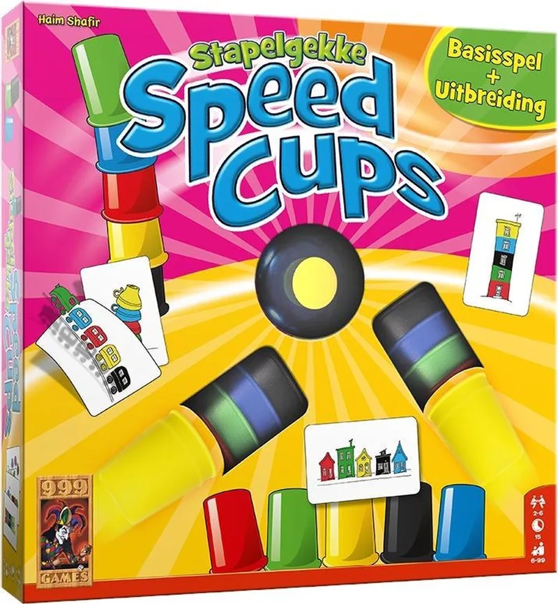 Stapelgekke Speed Cups 6 spelers - Actiespel from 999 Games, NL edition – game on the table