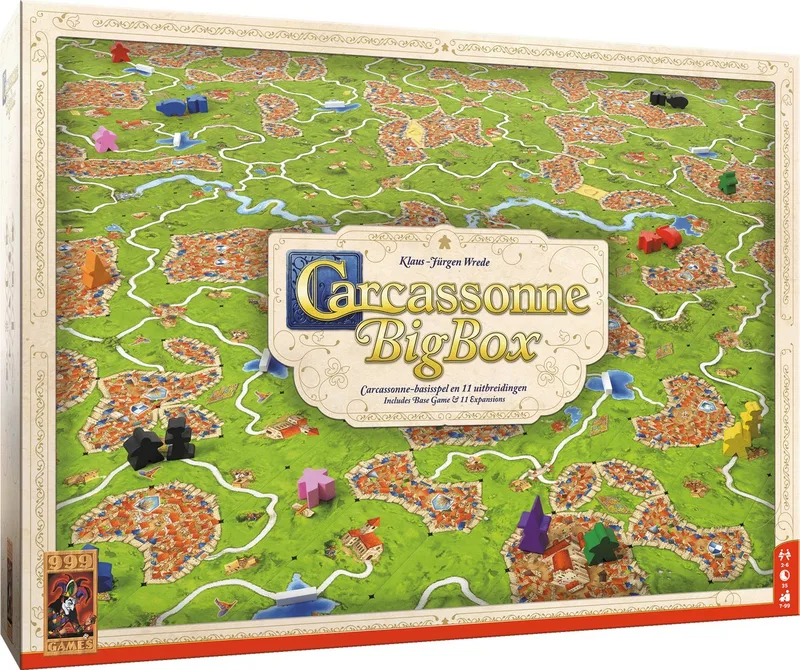 Carcassonne Big Box 4 fra 999 Games, NL-udgave – spillet på bordet