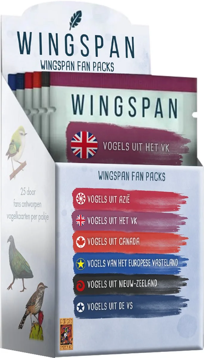 Wingspan Fan Pack Set de 999 Games, édition NL – jeu sur la table