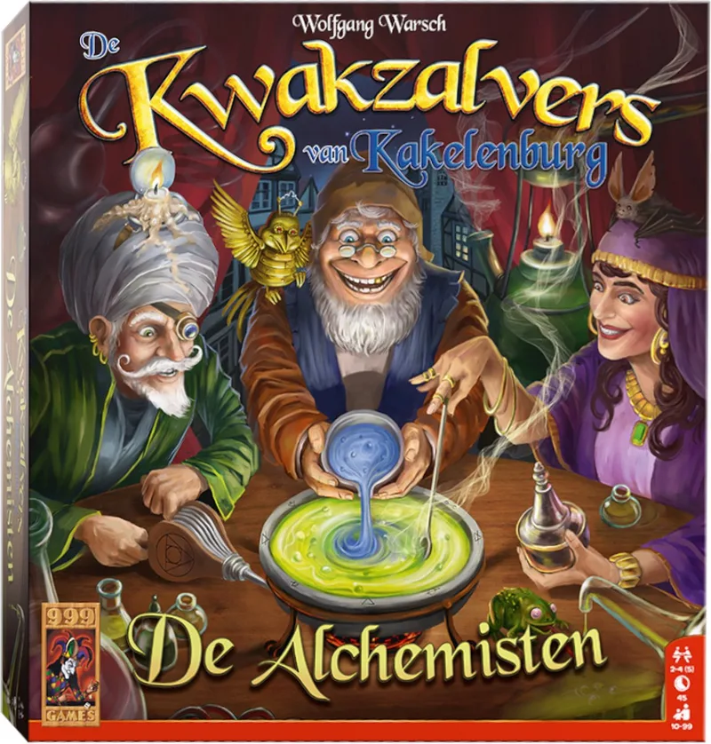 De Kwakzalvers van Kakelenburg: De Alchemisten Uitbreiding from 999 Games, NL edition – game on the table