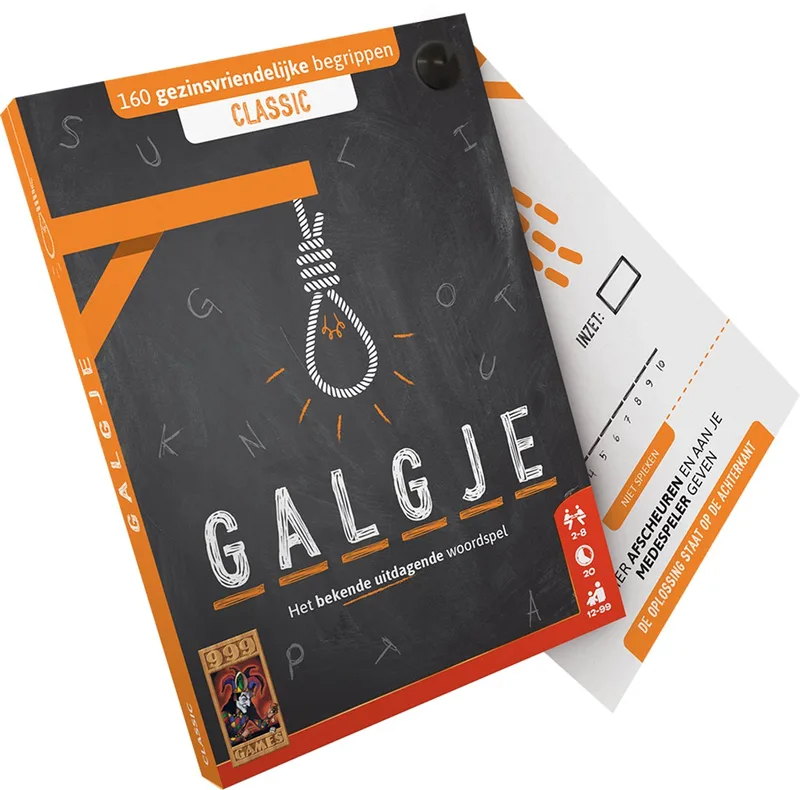 Galgje Classic från 999 Games, utgåva NL – kartong