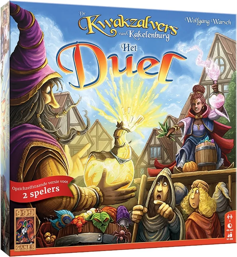 De Kwakzalvers van Kakelenburg: Het Duel fra 999 Games, NL-udgave – spillet på bordet