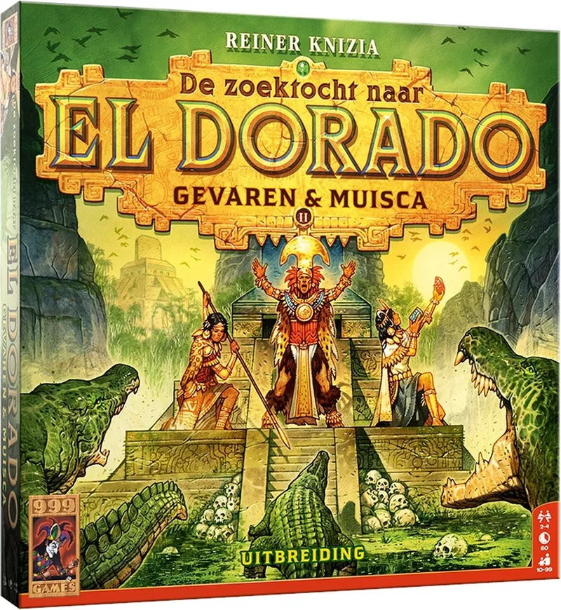 De Zoektocht naar El Dorado: Gevaren & Muisca Uitbreiding fra 999 Games, NL-udgave – spillet på bordet