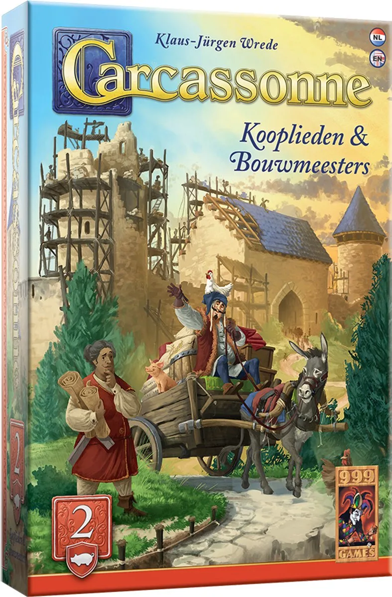 Carcassonne: Kooplieden & Bouwmeesters Uitbreiding 2 fra 999 Games, NL-udgave – spillet på bordet