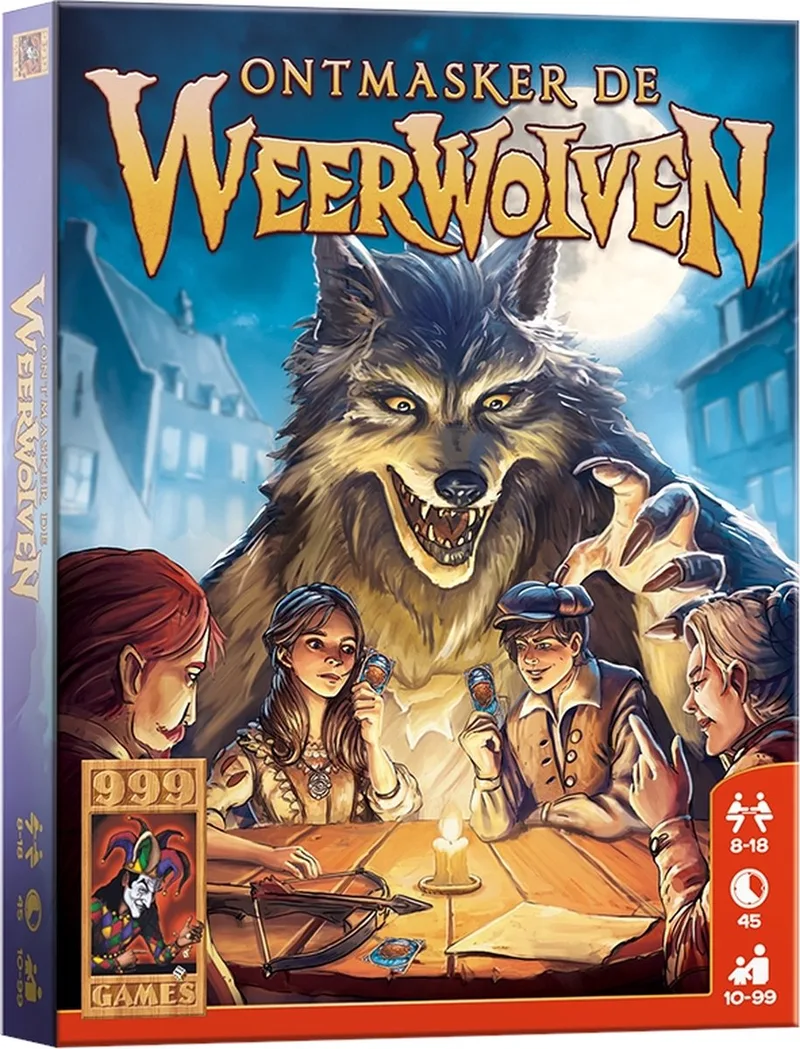 Ontmasker de Weerwolven - Basisspel - Kaartspel - Partyspel från 999 Games, utgåva NL – spelet på bordet