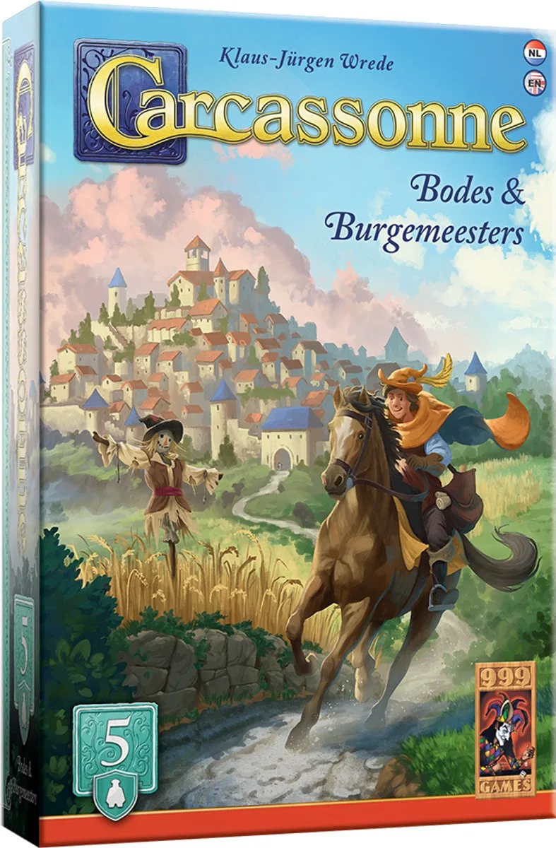 Carcassonne: Bodes & Burgemeesters Uitbreiding 5 fra 999 Games, NL-udgave – spillet på bordet
