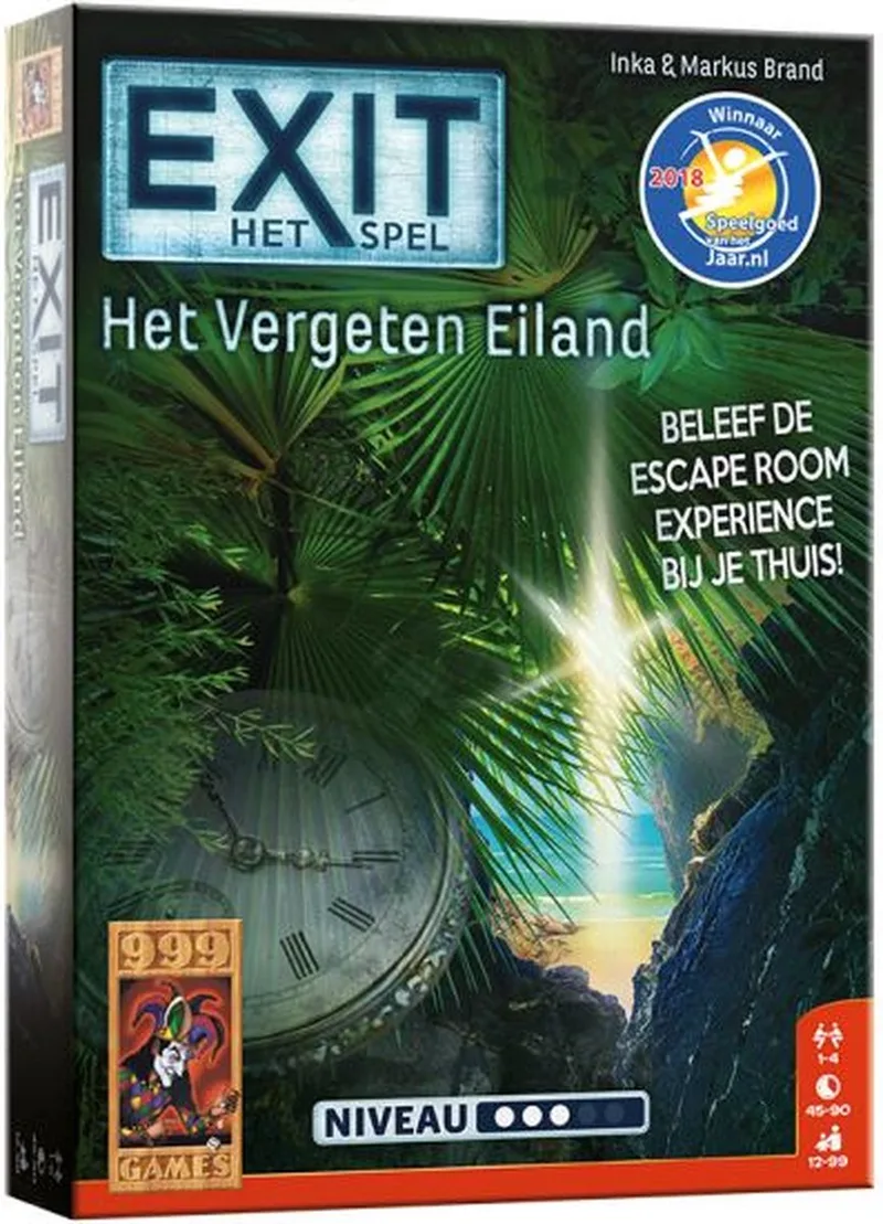 EXIT - Het Vergeten Eiland - Breinbreker from 999 Games, NL edition – box
