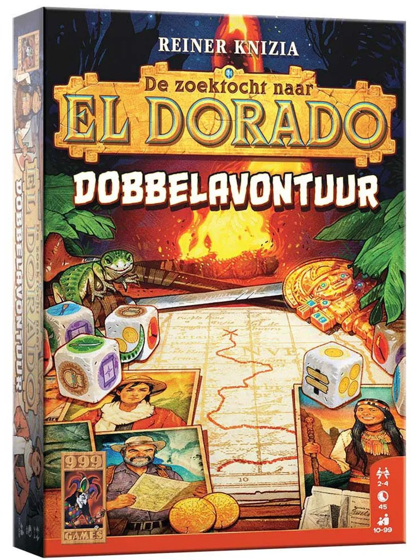 De Zoektocht naar El Dorado: Dobbelavontuur från 999 Games, utgåva NL – kartong