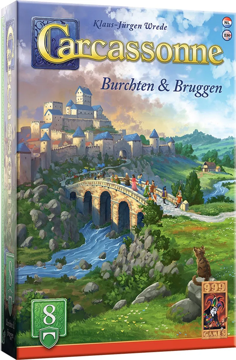 Carcassonne: Burchten & Bruggen Uitbreiding 8 fra 999 Games, NL-udgave – spillet på bordet