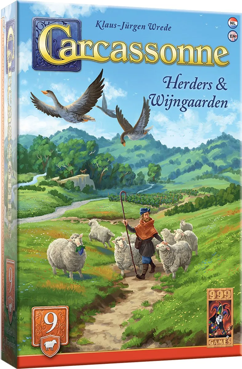 Carcassonne: Herders & Wijngaarden Uitbreiding 9 fra 999 Games, NL-udgave – spillet på bordet