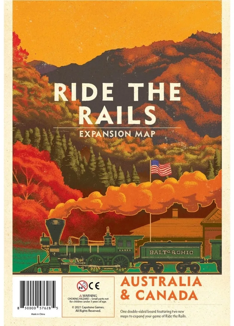 Iron Rail 2 Ride the Rails Australia and Canada från Capstone Games – kartong