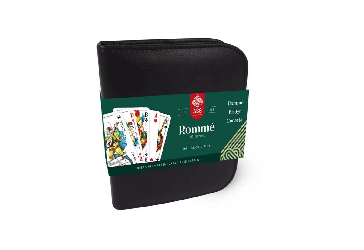 Spiel ASS Altenburger - Rommé, Kartenspiel, edles Kunstleder-Etui, franz.... von Cartamundi – Schachtel