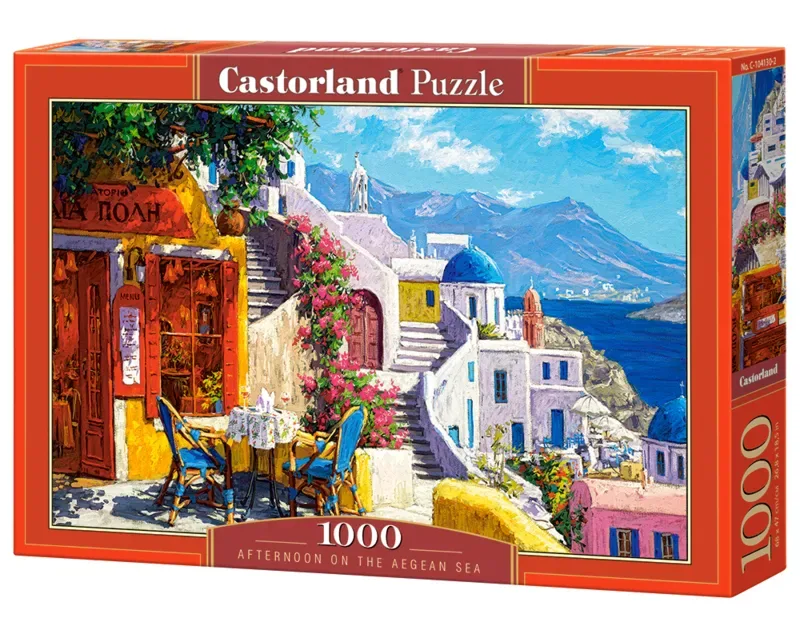 Afternoon on the Aegean Sea – Puzzel – 1.000 stukjes – Satijnen afwerking – Perfecte pasvorm – Europese kwaliteit de Castorland, édition Afternoon on the Aegean Sea, Santorini – boîte 2 sur 2