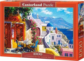 Afternoon on the Aegean Sea – Puzzel – 1.000 stukjes – Satijnen afwerking – Perfecte pasvorm – Europese kwaliteit de Castorland, édition Afternoon on the Aegean Sea, Santorini – boîte 1 sur 2