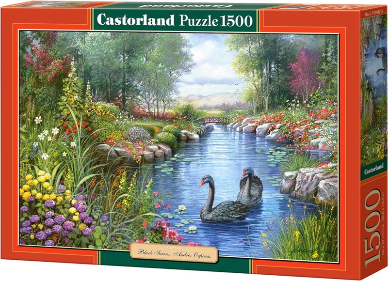 Black Swans - Andres Orpinas - Legpuzzel - 1500 Stukjes van Castorland, editie Meerkleurig – doos