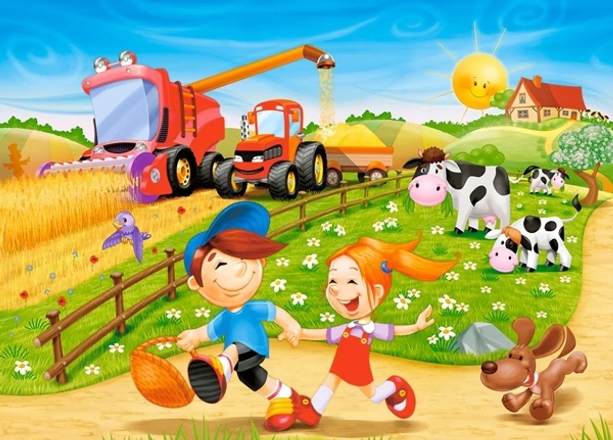 Boerderij Puzzel 60 Stukken - Boerderij, Tractor, Dieren van Castorland – doos