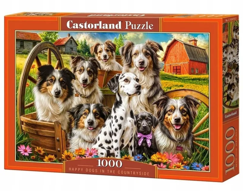 Castorland 1000-delige puzzel: Vrolijke honden op het platteland from Castorland, Multicolour edition – box