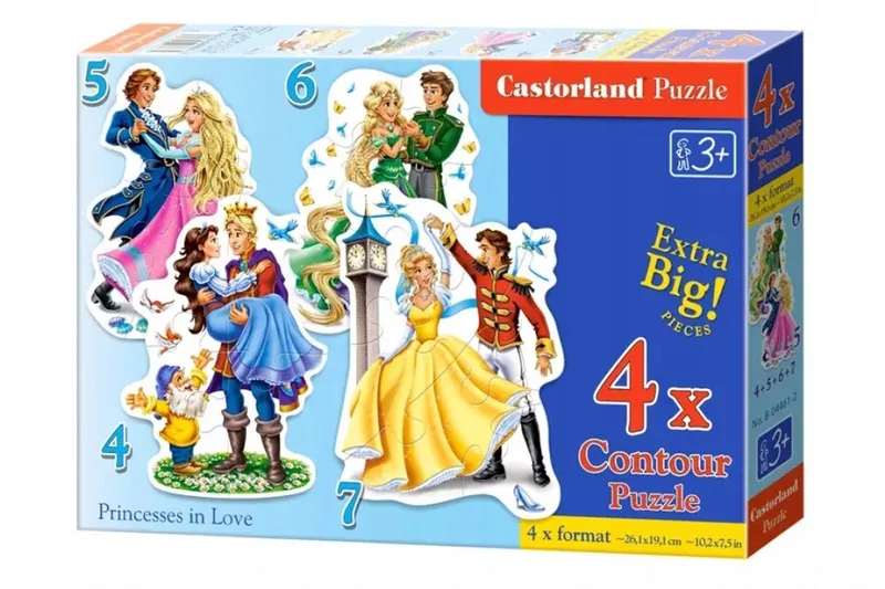 Castorland 4-in-1 Contourpuzzels: Verliefde Prinsessen from Castorland – box