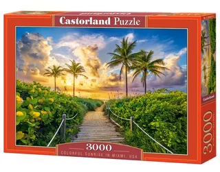 Colorful Sunrise in Miami, USA – Puzzel – 3000 stukjes – Satijnen afwerking – Perfecte pasvorm – Europese kwaliteit fra Castorland, Colorful Sunrise in Miami, Usa-udgave – æske 2 af 2