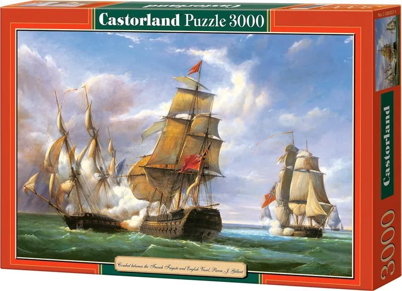 Copy of "Combat…" 21st April 1806 P.J. Gilbert - 3000 stukjes fra Castorland, Flerfarvet-udgave – æske 1 af 2
