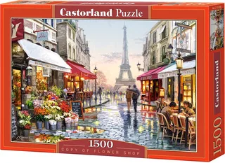 Copy of Flower Shop – Puzzel – 1500 stukjes – Satijnen afwerking – Perfecte pasvorm – Europese kwaliteit fra Castorland, Flower Shop, Paris-udgave – æske 1 af 2