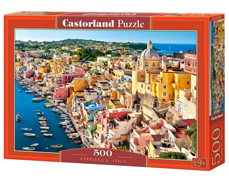 Corricella, Italy – Puzzel – 500 stukjes – Satijnen afwerking – Perfecte pasvorm – Europese kwaliteit de Castorland, édition Corricella, Italy – boîte 2 sur 2