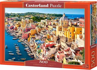 Corricella, Italy – Puzzel – 500 stukjes – Satijnen afwerking – Perfecte pasvorm – Europese kwaliteit de Castorland, édition Corricella, Italy – boîte 1 sur 2