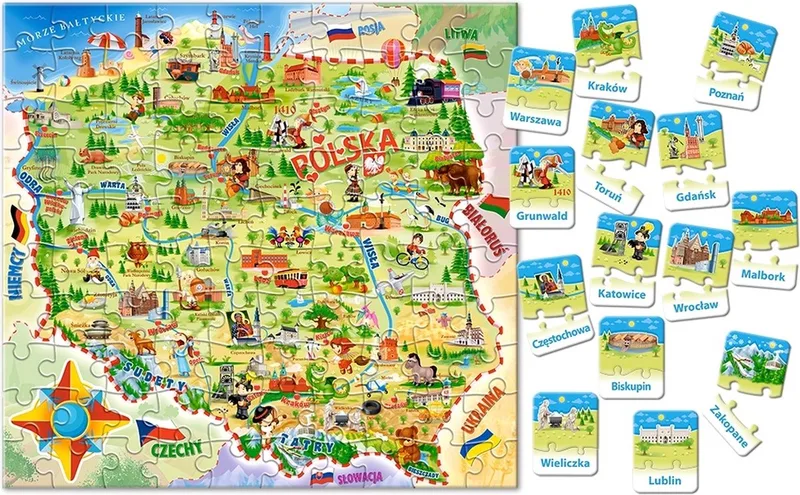Educatieve Puzzel Kaart van Polen van Castorland – doos