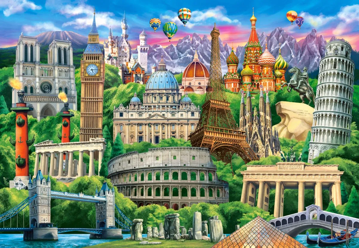 Famous Landmarks Puzzel 1000 Stukjes van Castorland, editie Meerkleurig – doos